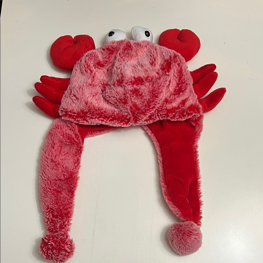 Cute Red Crab Plush Hat